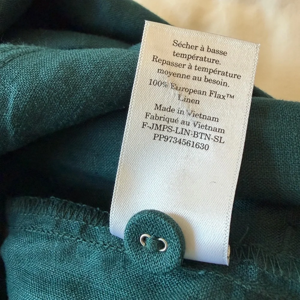 Everlane Square-Neck linen Jumpsuit in dark sea size 00 like new